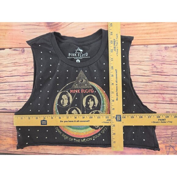 Pink Floyd Womens Medium Crop Top Black The Dark Side Of The Moon 1972-1973 - Picture 6 of 6